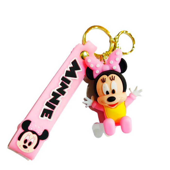 جاکلیدی سیلیکونی طرح میکی موس صورتی