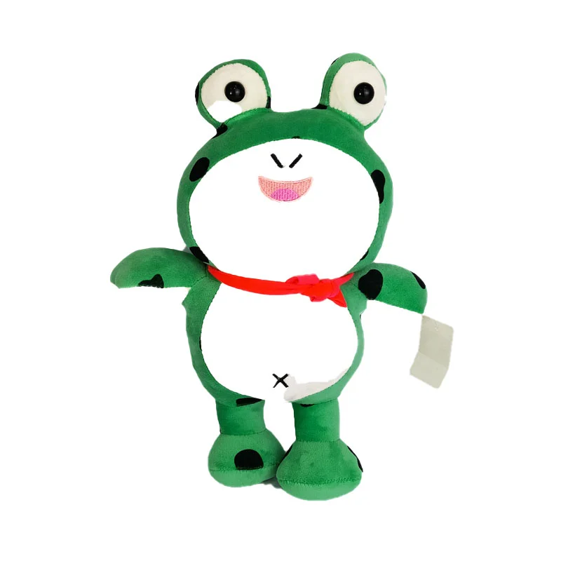 عروسک قورباغه نانو دستمال به گردن 35 سانتی