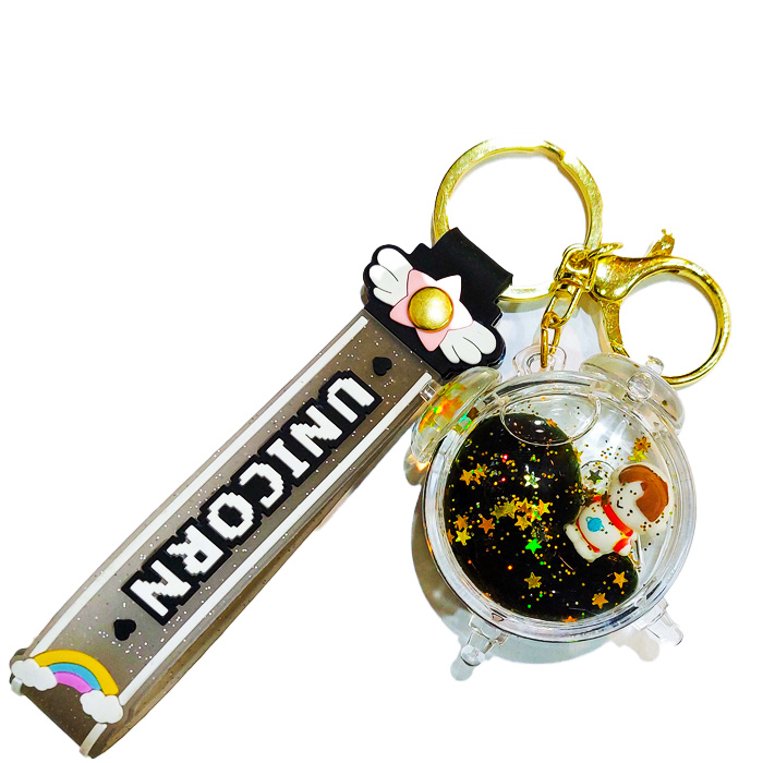 جاکلیدی آکواریومی طرح آدمک و ستاره شب مشکی