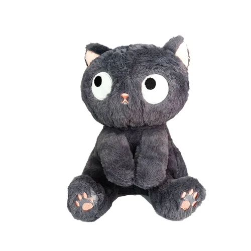 عروسک گربه نشسته سیاه 20 سانتی