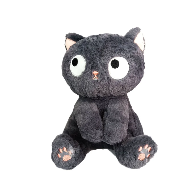 عروسک گربه نشسته سیاه 20 سانتی
