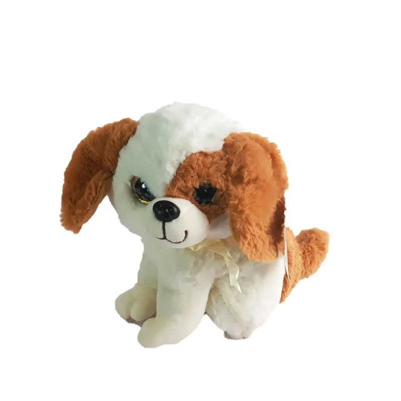 عروسک سگ نشسته چشم درشت 20 سانتی