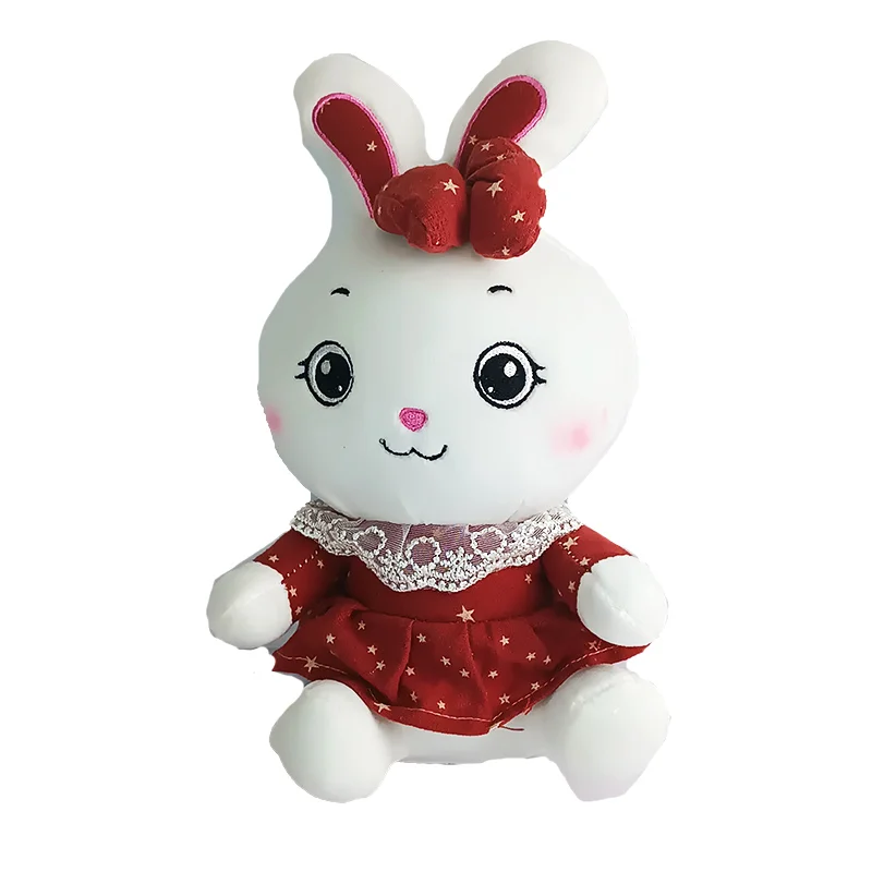عروسک خرگوش نانو نشسته لباسدار 25 سانتی